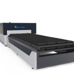 प्लेट / ट्यूब धातु फाइबर लेजर काटने की मशीन 1000 वाट usa lasermech काटने सिर